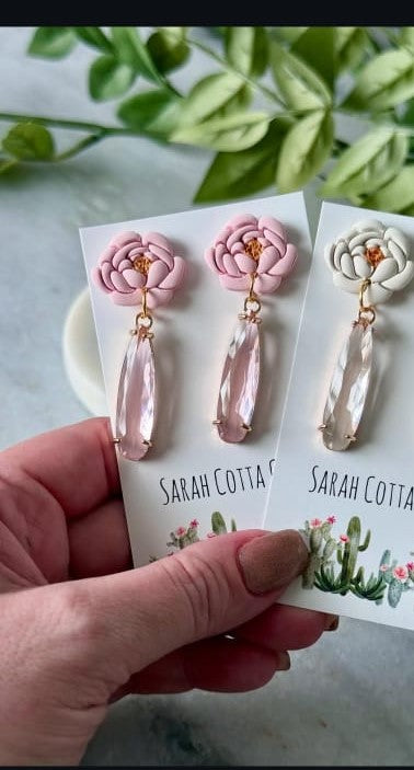 Peonies dangle earrings